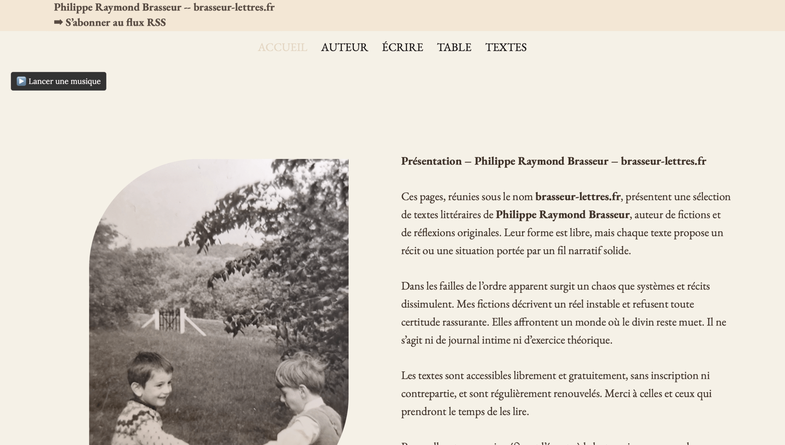 Capture d'écran du site Brasseur-Lettres.fr que j'ai réalisé